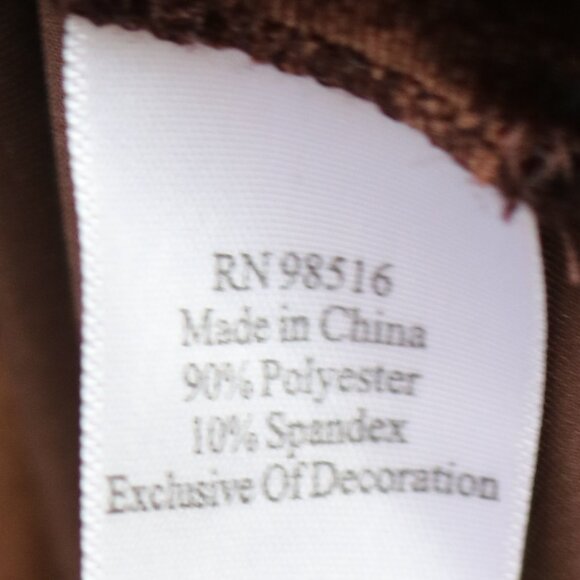 Coldwater Creek Brown Embroidered Velvet Jacket w Bronze Satin Tank Top SET Sz 6 - Picture 7 of 7